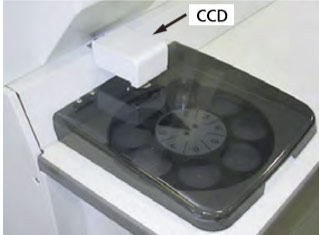 مشاهده موقعیت نمونه با دوربین CCD در دستگاه LAB CENTER XRF-1800