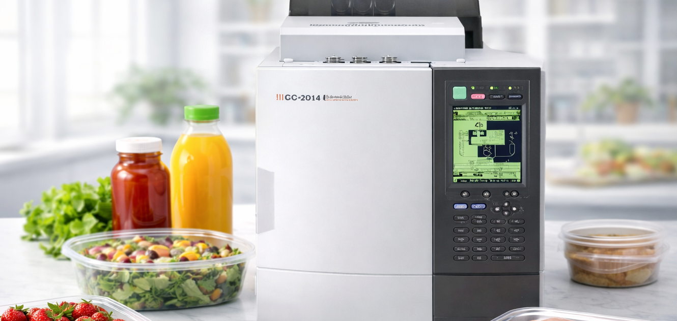 آنالیز ظروف غذا با دستگاه کروماتوگرافی گازی شیمادزو مدل gc-2014