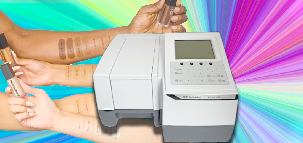 آنالیز کانسیلر ها با دستگاه اسپکتروفتومتر شیمادزو uv-1285